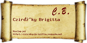 Cziráky Brigitta névjegykártya
