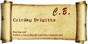 Cziráky Brigitta névjegykártya